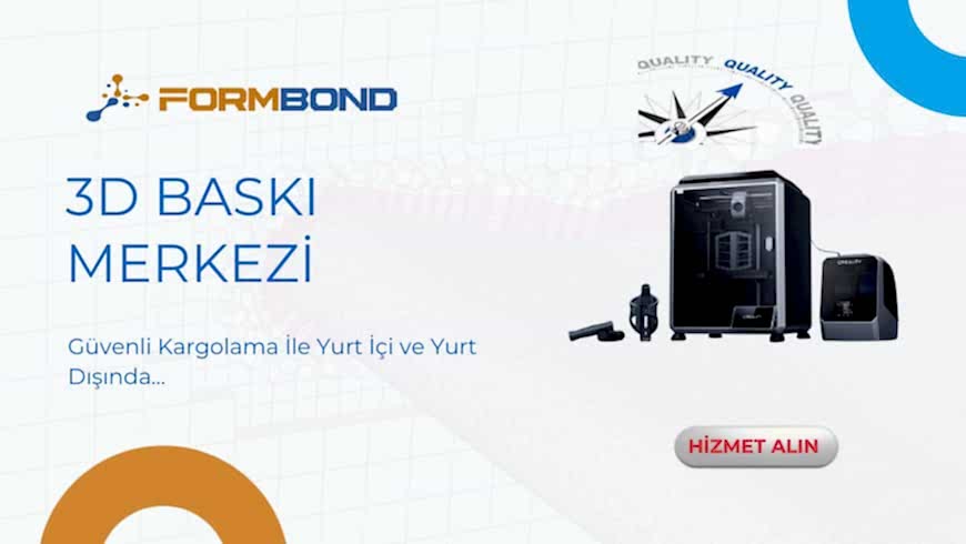 FormBond 3D baskı hizmeti – güvenli kargolama ile yurt içi ve yurt dışı üç boyutlu baskı çözümleri